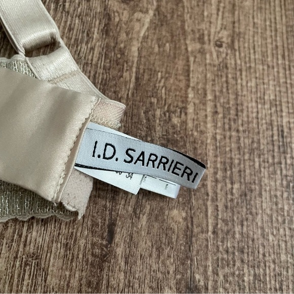 I.D. Sarrieri Women's Tan Lace Silk Balconette Bra Size 34D - Picture 4 of 5